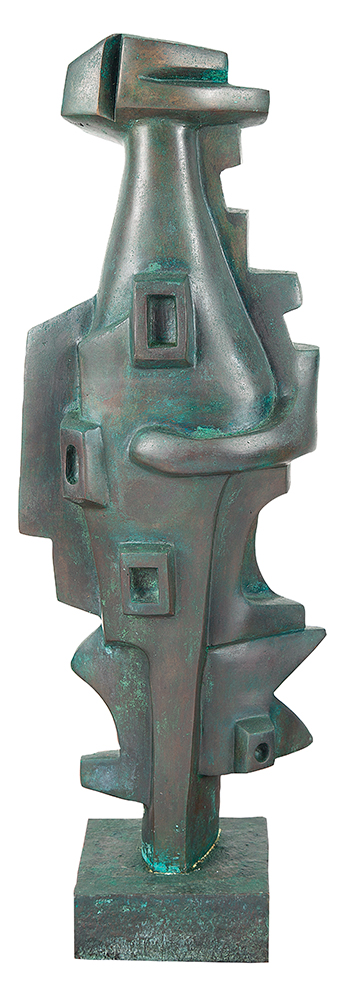 KAROLY PICHLER - “Sem título” - Escultura em bronze - Assinada - 1963 - 8.680Kgs. - 66 x 23 x 15 cm. Escultor Húngaro, participou de várias exposições Paulista e também de Bienais.
