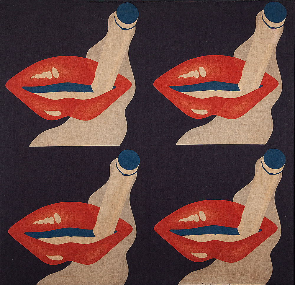 ARTISTA AMERICANO - “Sem título” - Silk Screem sobre tecido - Déc.60/70 - 135 x 130 cm.