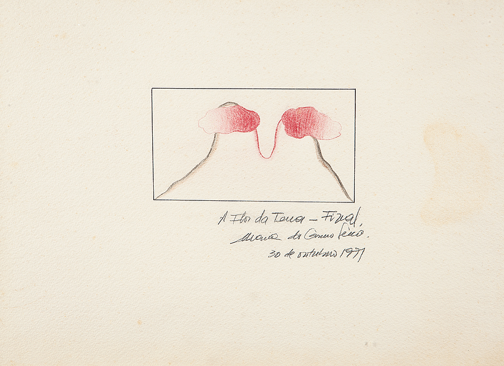 MARIA DO CARMO SECCO - “Flor da terra” - Série de desenhos - 5 trabalhos numerados em sequência - Ass.dat.1971 inf.dir. - 27 x 37 cm.