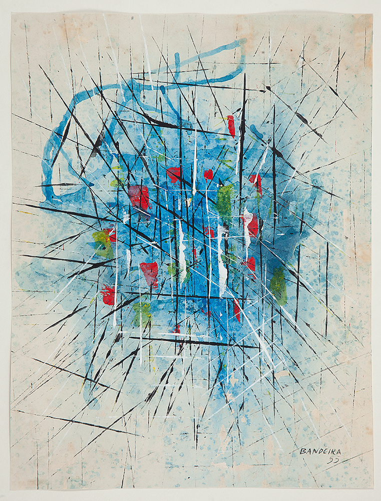 ANTÔNIO BANDEIRA “Sem título” - Técnica mista sobre papel - Ass.dat.1955 inf.dir - 32 x 24 cm.