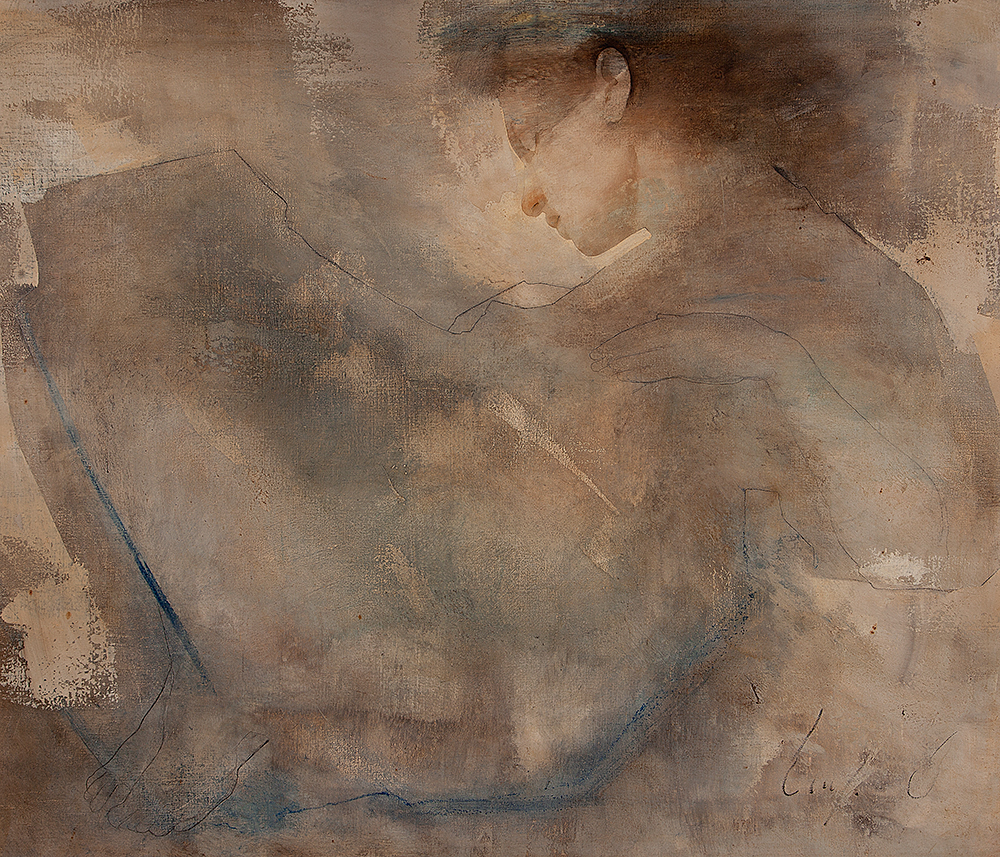 CARLOS ARAÚJO “Mulher” -Óleo sobre madeira -Ass.inf.dir - 110 x 130 cm.