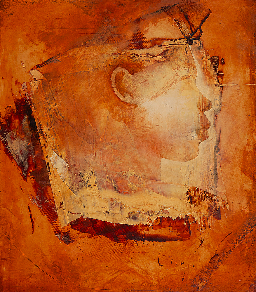 CARLOS ARAÚJO “Mulher de Perfil” - Óleo sobre madeira - Ass.inf.dir - 61 x 53 cm.