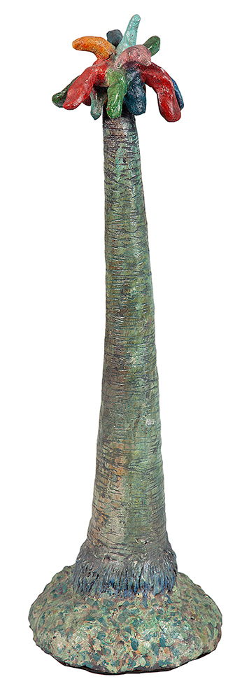 MEGUMI YUASA  - Coqueiro - Escultura em cerâmica pintada - 48 cm altura.