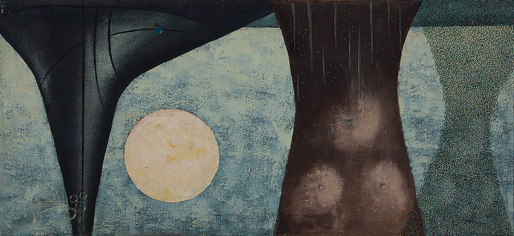WALTER LEVY - Sem título - Óleo sobre tela - Ass.dat.1963 inf.dir. - 47,5 x 107 cm. Ex. Coleção Oswaldo Katalian.