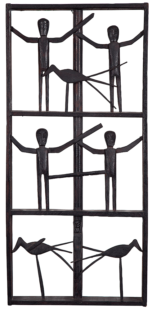 NÔ CABOCLO (MANUEL FONTOURA) - Racha - Escultura em madeira. 1972 - 72 x 33 x 6 cm. Reproduzida na pág. 316 do livro Arte Brasil Hoje - 50 Anos Depois – Roberto Pontual – Collectio.