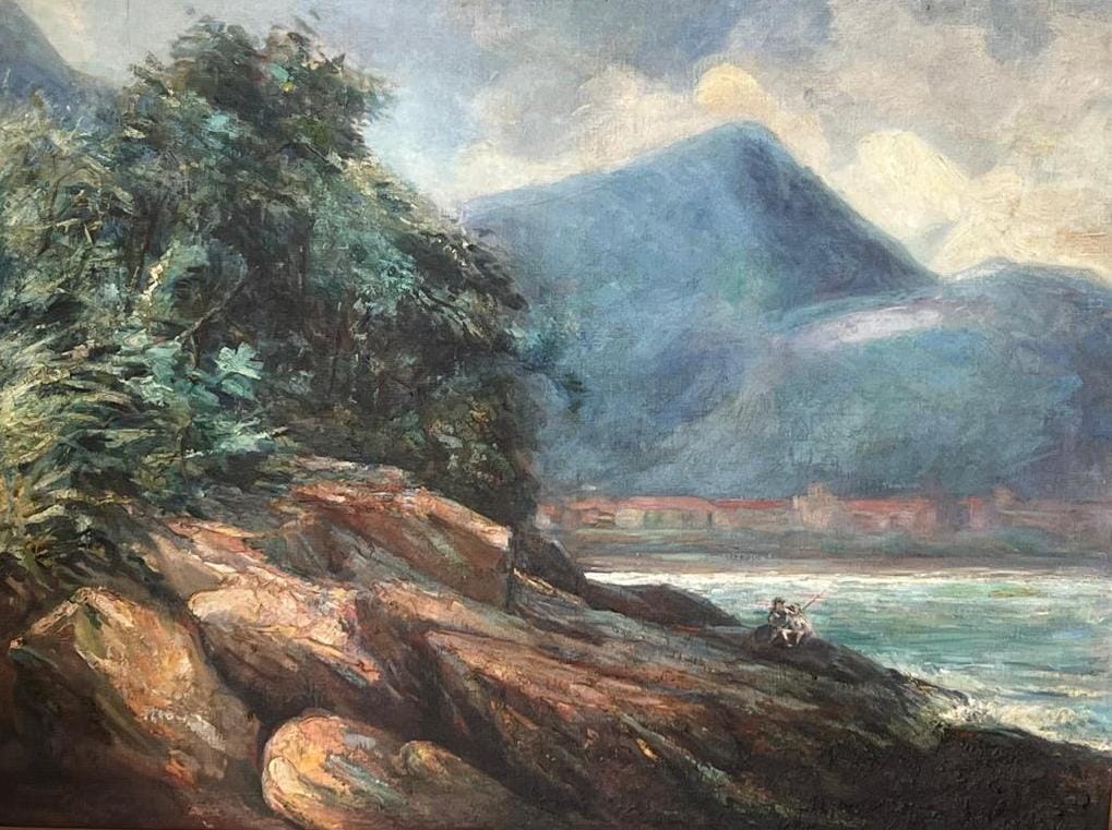 MANOEL SANTIAGO - “Paisagem” - Óleo Sobre Tela - Ass. dat.nf.dir- 1922 - 90 x 120 cm.