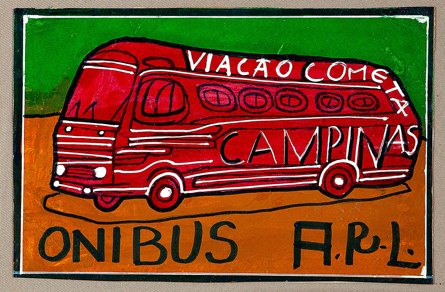 ANTÔNIO ROSENO DE LIMA - Ônibus - Óleo sobre cartão - 18 x 27,5 - Ass.inf.dir