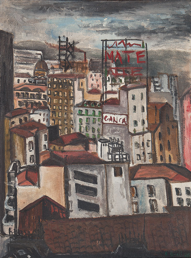 ALICE BRILL - Paisagem urbana - 1948 - Óleo Sobre Tela - 72 x 53 - Ass.dat. inf.dir