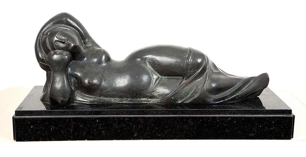 ALFREDO CESCHIATTI - Guanabara - 1965 - Escultura em Bronze - 30 x 81 x 20 - Assinada.