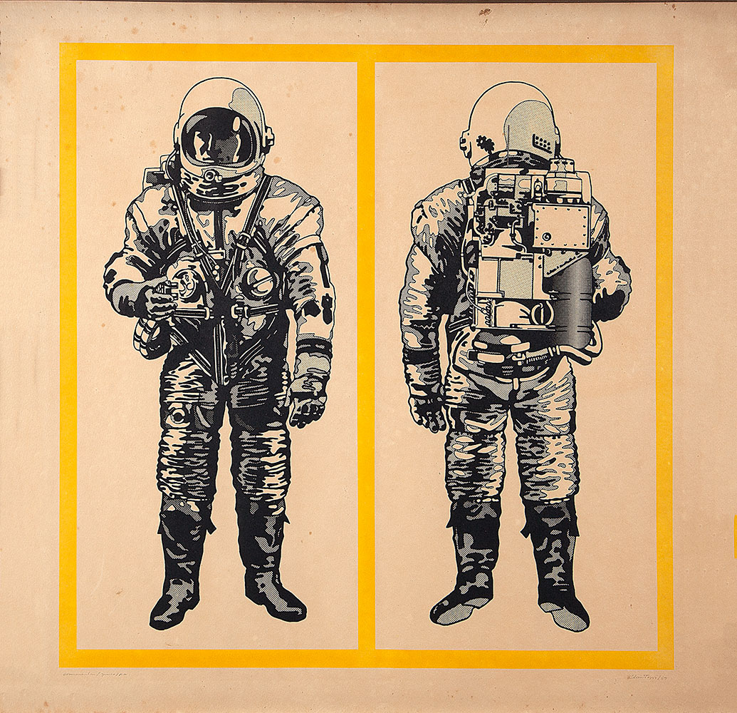 CLAUDIO TOZZI - Astronauta - 1969 - Serigrafia - 53,5 x 56 - Ass.dat. inf.dir