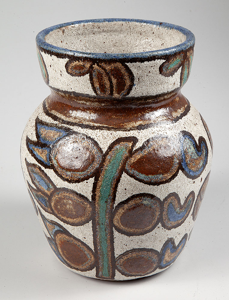 FRANCISCO BRENNAND - Vaso - Cêramica Pintada. - 33 x 20 x 20 - Com a marca da Oficina de cerâmica Francisco Brennand.