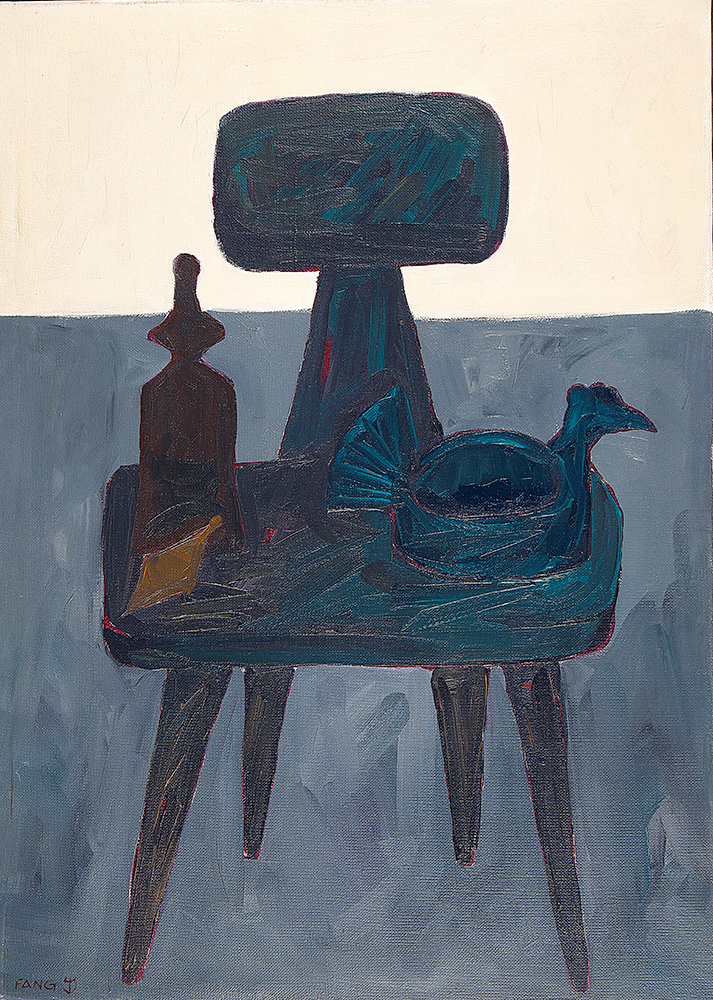 FANG - Composição - Óleo Sobre Tela -Ass.inf.esq.Ass.dat.1982no verso - 69,5 x 49 cm.