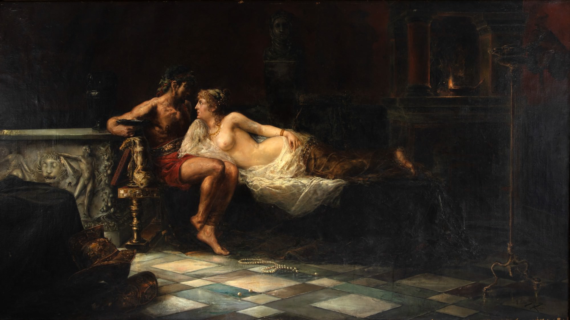 Pablo Salinas - Sem título -Óleo sobre tela - Ass.inf.dir - 101 x 181 cm.