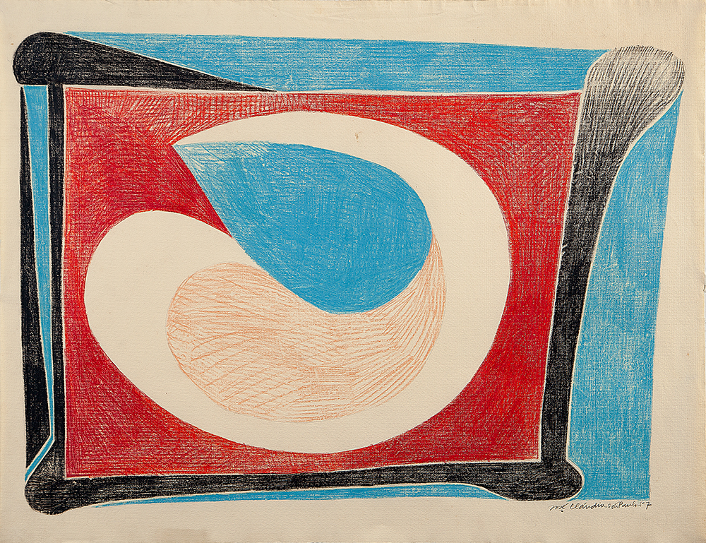 JOSÉ CLÁUDIO - Sem título - Pastel Sobre Papel - Ass.dat.1957 inf.dir - 48 x 62 cm.Procedência Família Pignatari.