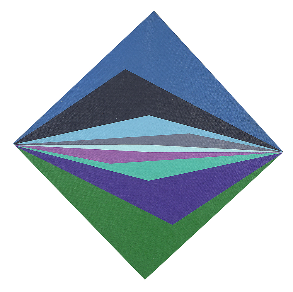 HÉRCULES BARSOTTI - Sem título - Acrílico Vinílica Sobre Tela - Ass.dat.1976 no verso - 48,9 x 48,7 diagonal.