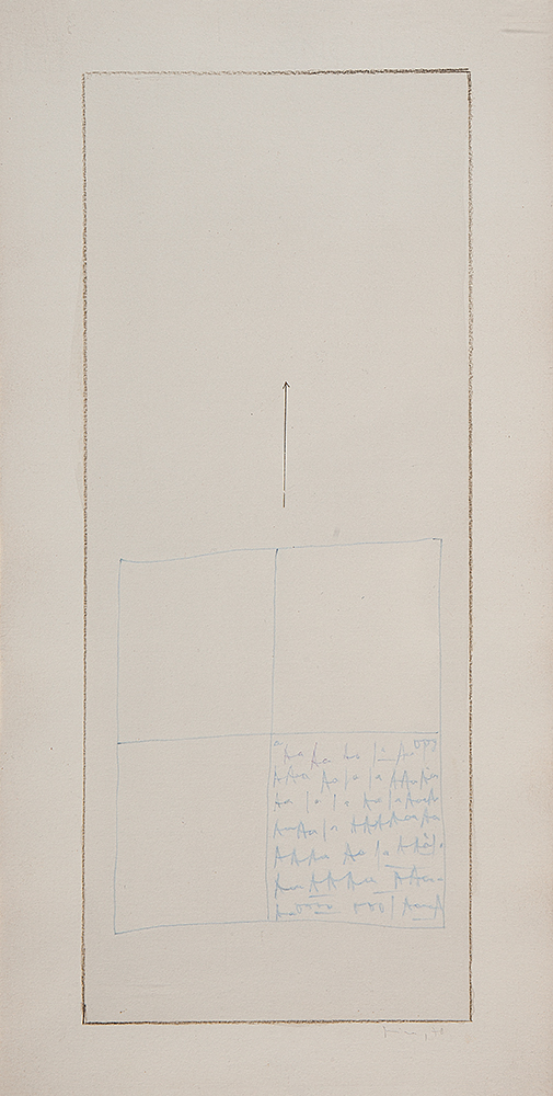 MIRA SCHENDEL - Sem titulo - Ecoline Sobre Papel Artesanal - Ass.dat.1962 inf.dir - 41 x 16 cm.Com etiqueta da Paulo Figueiredo Galeria de Arte.