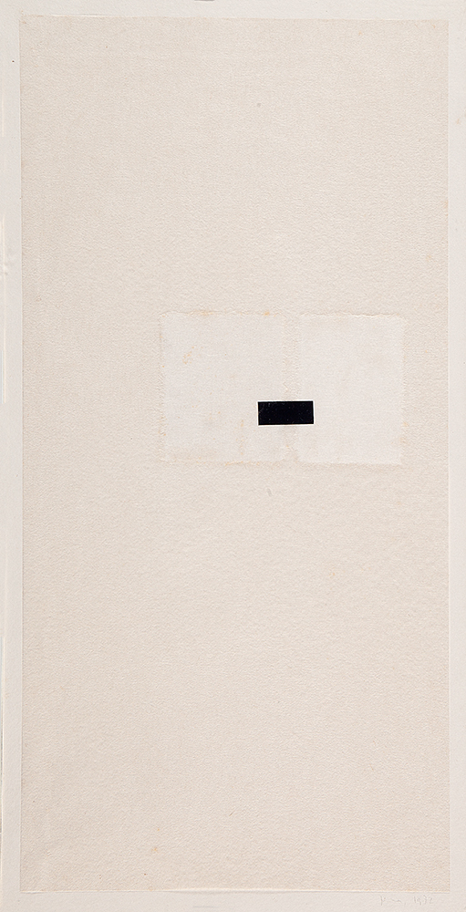 MIRA SCHENDEL - Sem título - Colagem - Ass.dat.1972 inf.dir - 47,5 x 23 cm.