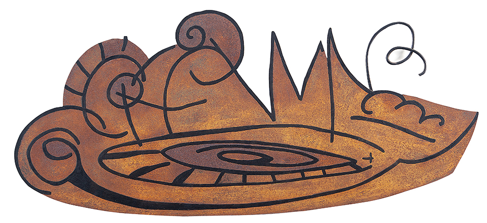 JAIME PRADES - Sem título - 1/2- Escultura de Parede em Ferro Pintada - Ass. loc. Brasil e dat1998 . no verso - 1998 - 36,5 x 80 cm.Reproduzida no catálogo Exposição Landscapes deJaime Prades - 02/05 á 31/05/1998 na Plaza Gallery - Tokio.