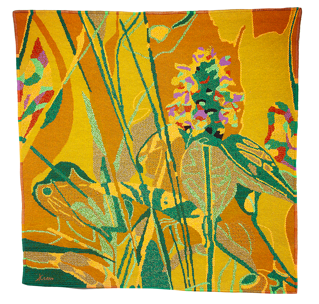 JORGE CRAVO - Sem título - Tapeçaria - Ass.inf.dir, Ass. a caneta no verso - 140 x 140 cm.Com carimbo do atelier do artista.