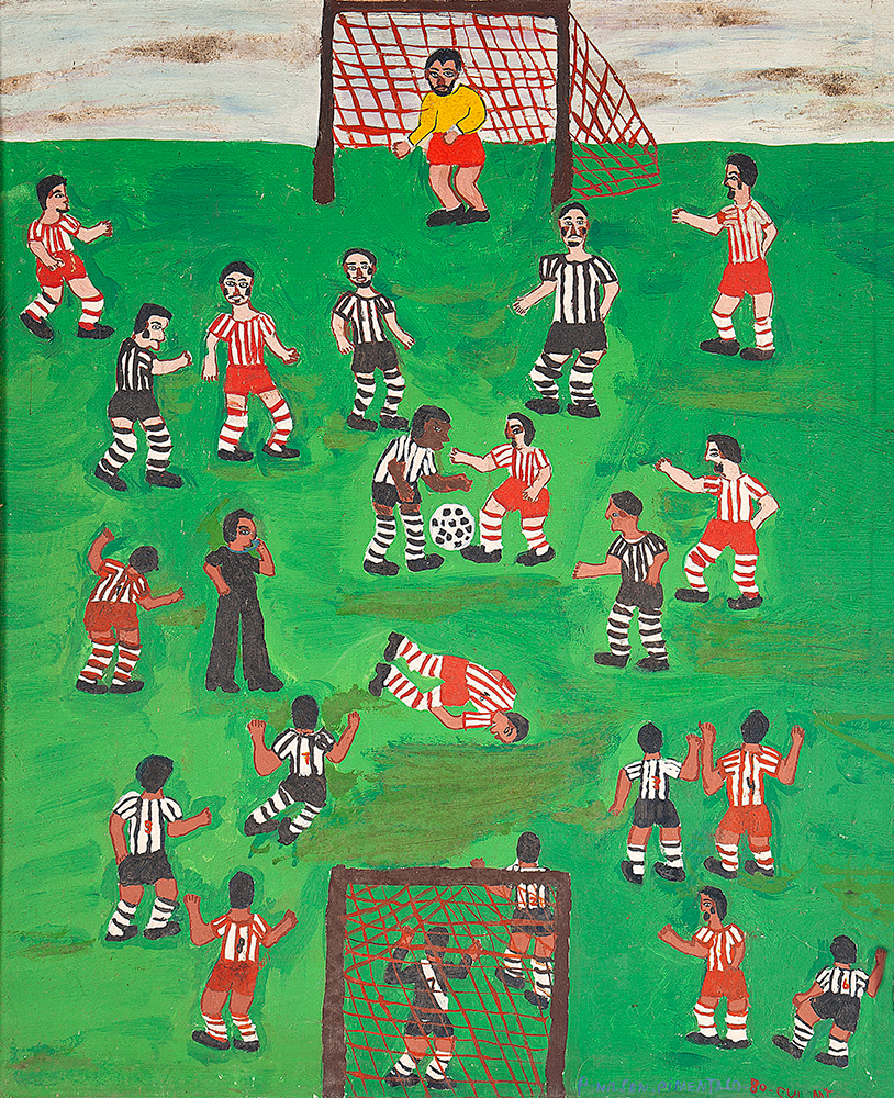 NILSON PIMENTA - “Futebol - Óleo Sobre Tela - Ass.loc. Cuiabá -MT e dat.1980 inf.dir - 50 x 60 cm.