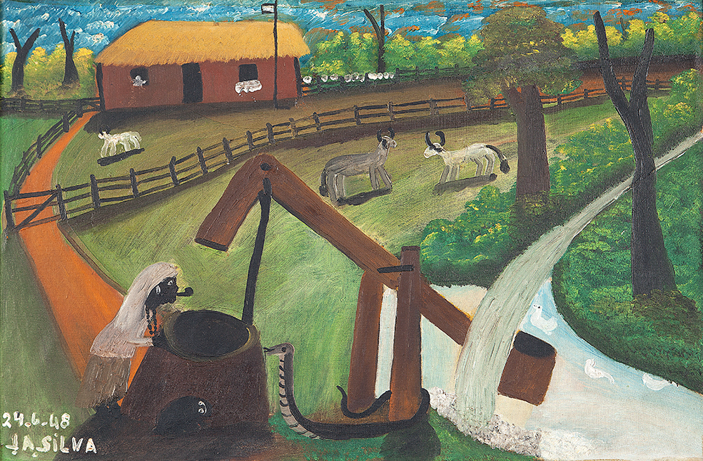 JOSÉ ANTÔNIO DA SILVA - Sem título - Óleo Sobre Tela - Ass.dat.1948 inf.esq. - 40 x 60 cm.Reproduzido na pág. 27 do catálogo de Exposição Individual do ArtistanaPaulo Kucznski Escritório de Arte - Cacá Nobrega.