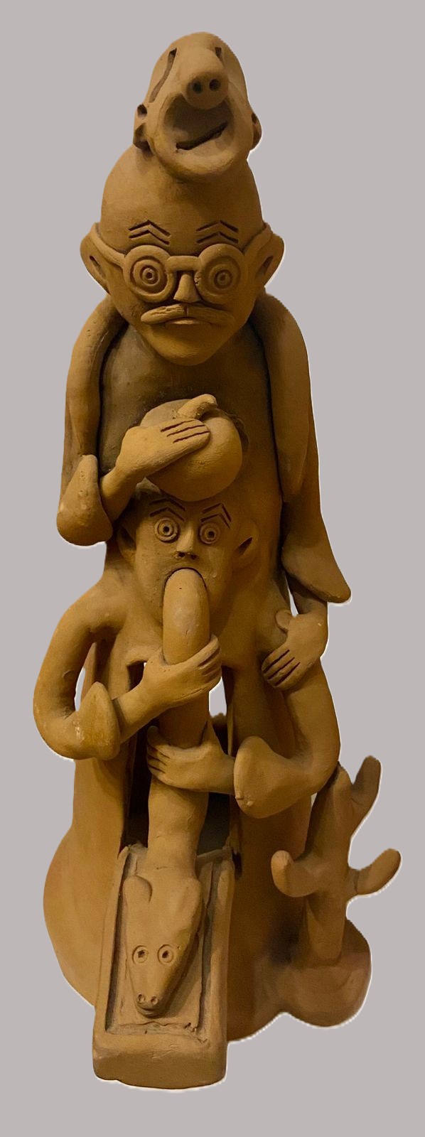 MESTRE GALDINO - Pecado Original - Escultura em Cêramica - Ass no verso - 40 cm.