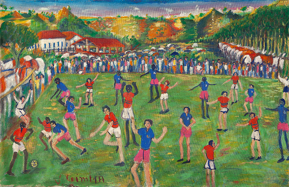 JOSÉ COIMBRA SOBRINHO - Futebol - Óleo Sobre Tela - Ass.inf.esq. - 50 x 48 cm.