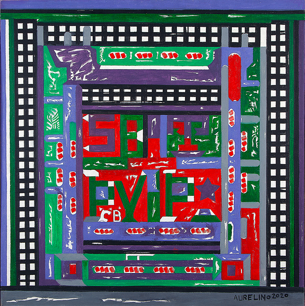 AURELINO DOS SANTOS - Sem título - Óleo Sobre Tela - Ass.dat.2020 inf.dir - 80 x 80 cm.