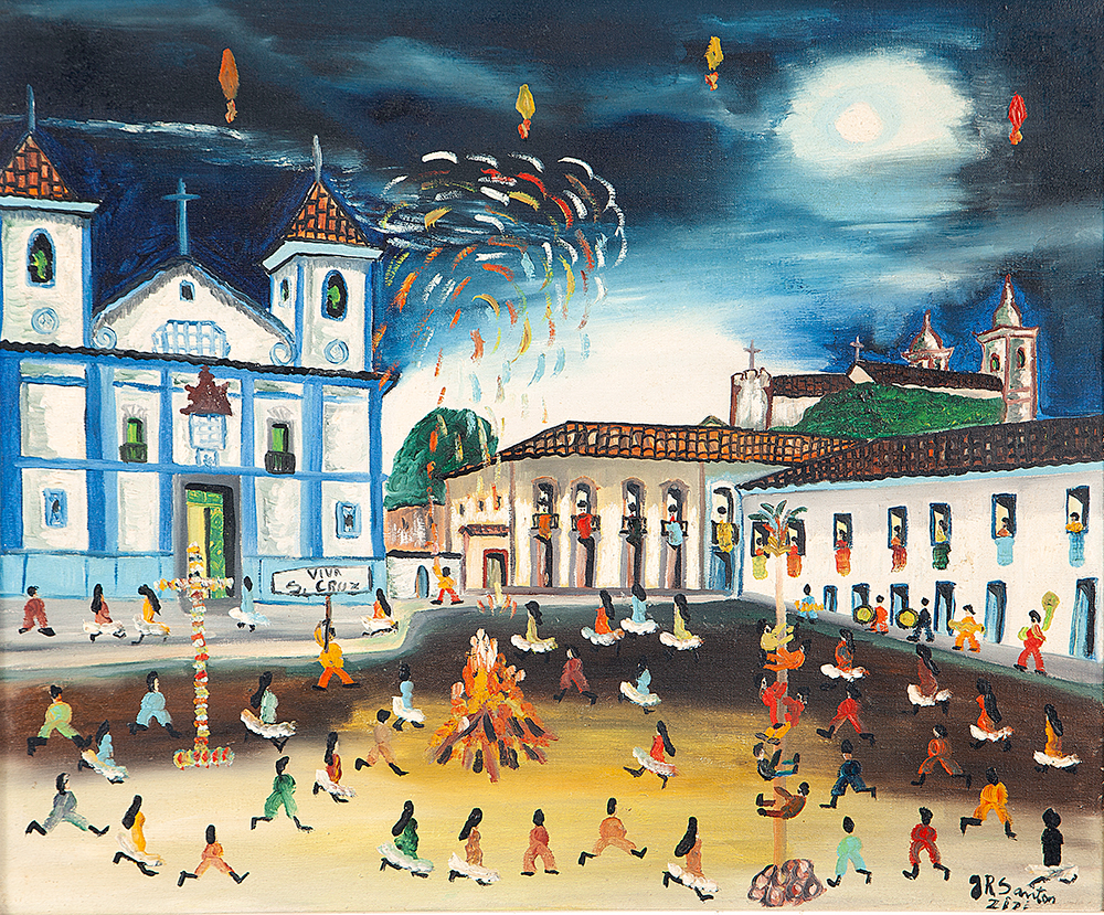 ZIZI SAPATEIRO - Festa de Santa Cruz - Óleo Sobre Tela - Ass.inf.dir - 39 x 46,5 cm.