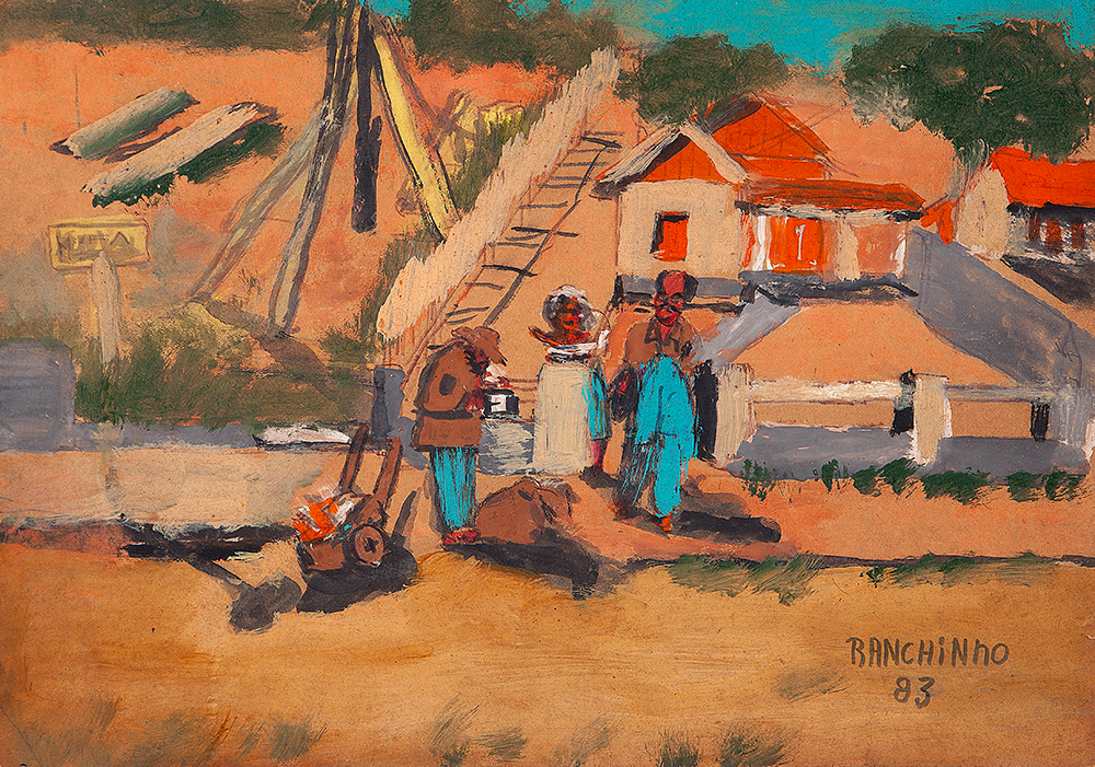 RANCHINHO - Foto de casamento - Guache Sobre Papel - Ass.dat.1983 inf.dir - 35 x 50 cm.