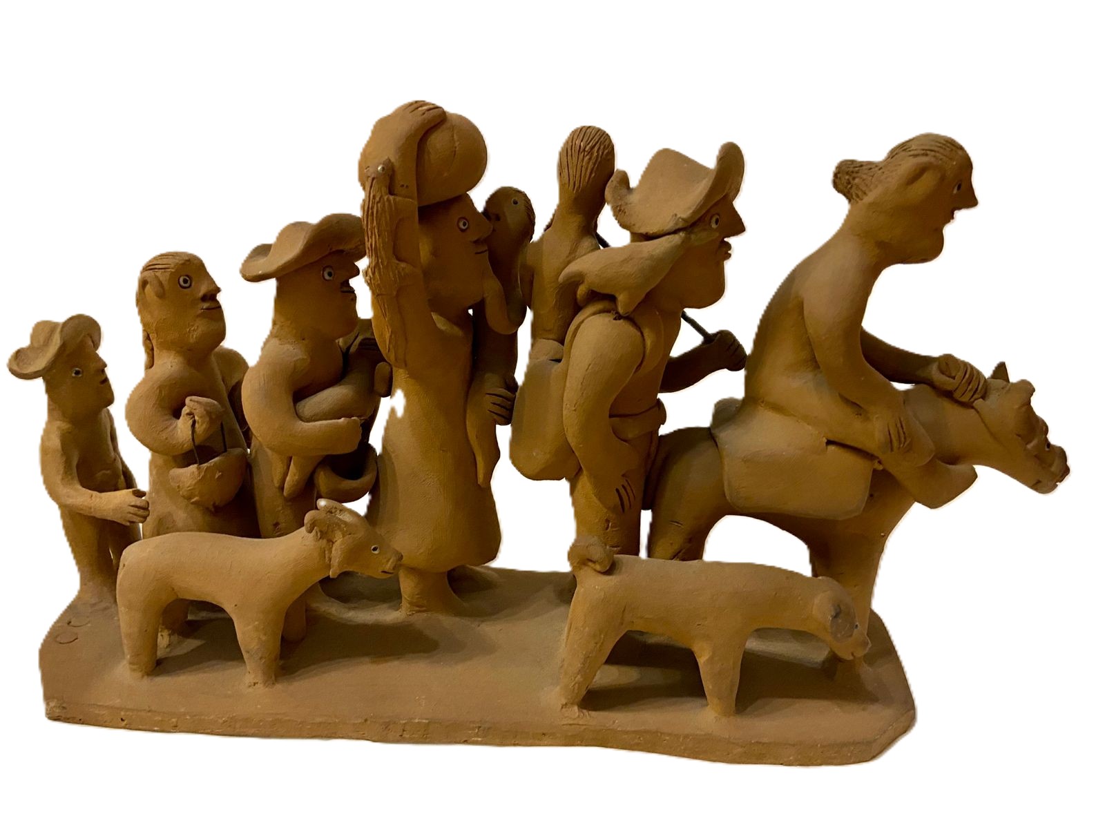 MESTRE VITALINO - Família de retirantes - Escultura em Cêramica - 14 x 29 x 8 cm.