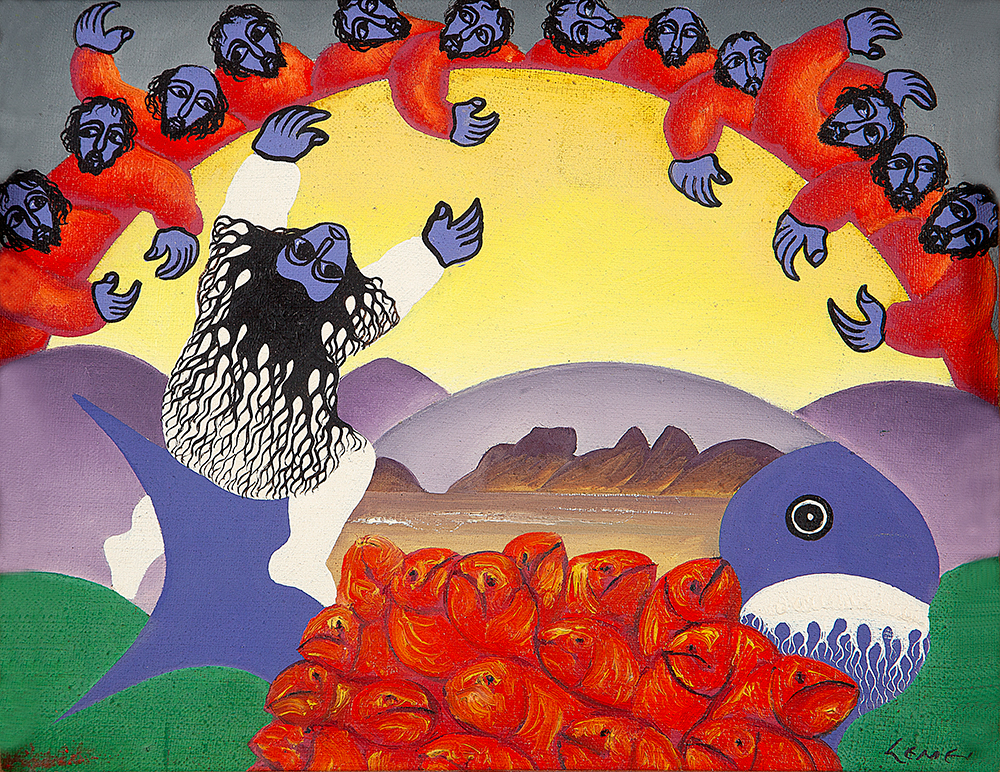 JOÃO LEME -Serie Astronautas - Óleo Sobre Tela - Ass.inf.dir,Ass.tit. loc.Rio e dat. 1973 no verso -19 x 24 cm.